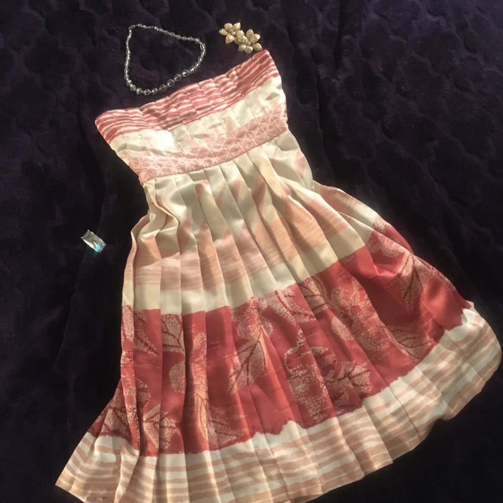 Fun Pink Satiny Pleated Dress For A Night Out